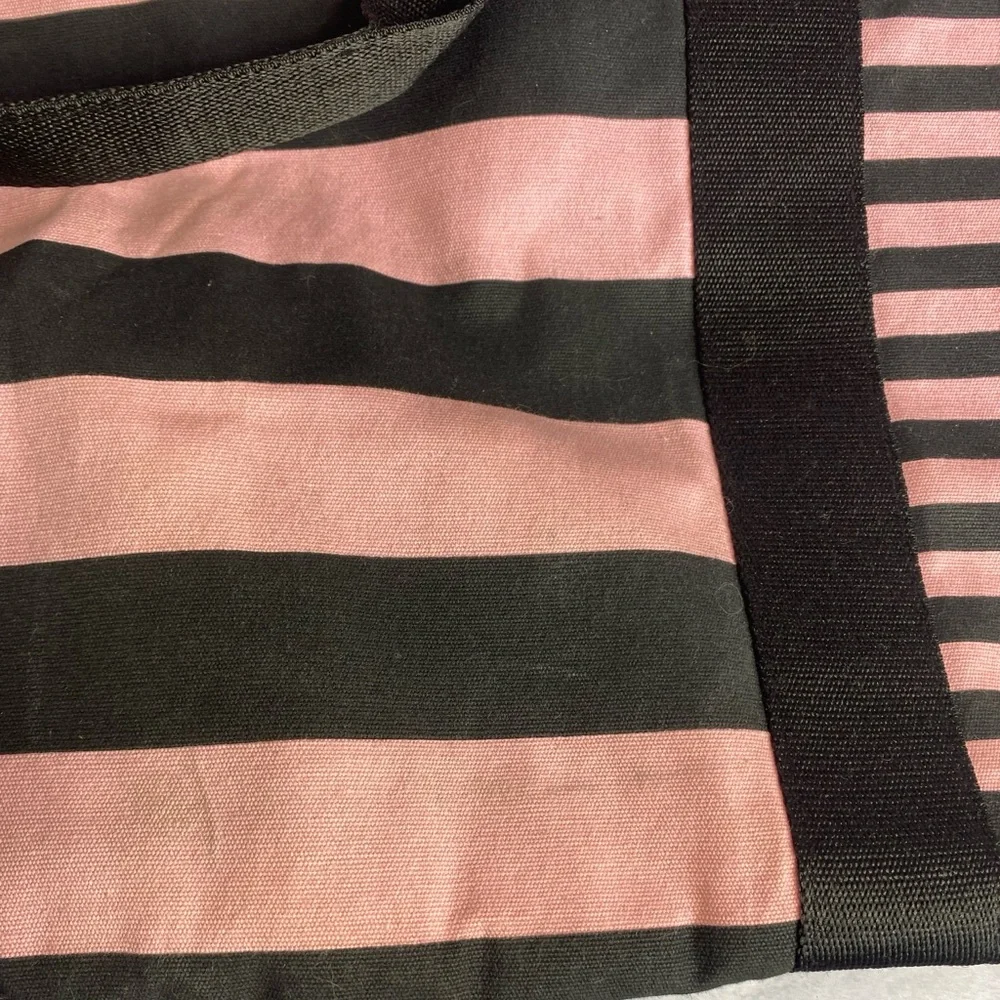 Victoria's Secret Weekenders Women's Pink Black Striped Duffle Bag - Picture 3 of 10